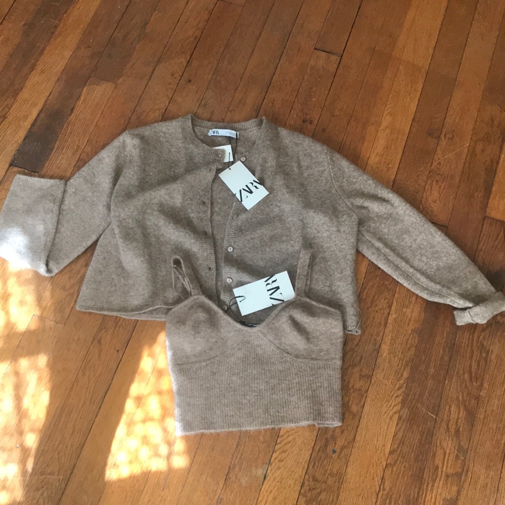 Zara Cardigan and Tank Top Set